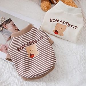 Dog Cat Shirt  T-Shirt Quotes  Sayings Bear Fashion Cute Sports Casual  Daily Dog Clothes Puppy Clothes Dog Outfits Soft White Brown Costume for Girl and Boy Dog Cloth XS S M L XL XXL Lightinthebox