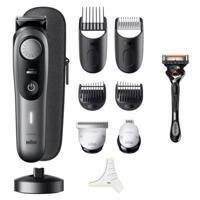 Braun Professional Beard Trimmer Seies 9 With ProBlade, ProWheel, 10 Barbering Tools, 40 Length Settings, Lifetime sharp metal ProBlade, 180min Runtime, Waterproof, Grey - BT 9420