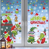 9 Pack Christmas Decorations Window Stickers, Party Supplies, Snowman Window Stickers, Merry Christmas Window Film, Xmas Glass Decor Living Room Home Decor miniinthebox - thumbnail