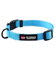 Helepet Nylon Plain Dog Collar Sky Blue Medium