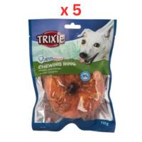 Trixie Denta Fun Chewing Ring with Chicken Dog Chew 110G Pack Of 5