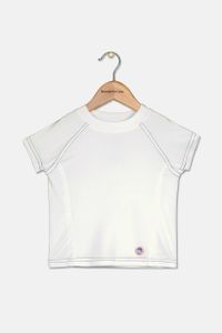 Toddler Boys Solid Swim Tee  White/Navy