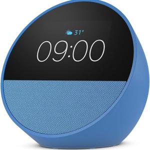 Amazon Echo Spot (2024 release)| Smart alarm clock with vibrant sound + Alexa| Blue