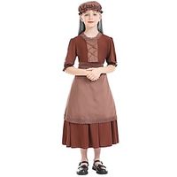 Old Lady Dress Prairie Costume Kid's Girls' Cosplay Carnival Performance Halloween Halloween Carnival Easy Halloween Costumes Lightinthebox - thumbnail