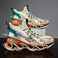 Men's Sneakers Flyknit Shoes Running Walking Sporty Casual Outdoor Daily Knit Tissage Volant Breathable Height Increasing Lace-up Black White Beige Spring Fall Lightinthebox - thumbnail