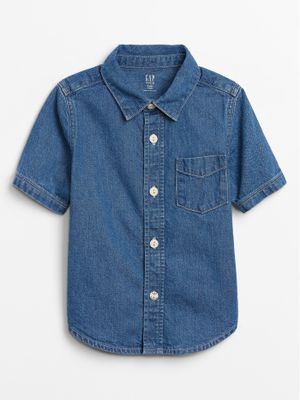 Toddler Short Sleeved Denim Shirt Toddler Short Sleeved Denim Shirt