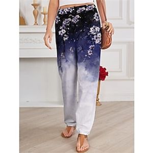 Women's Chinos Pants Trousers Long Faux Linen Pocket Active Fashion Street Daily Wear Blue Green S M Spring Lightinthebox