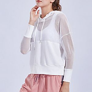 Women's Hoodie Pullover Mesh Pocket Solid Color Sport Athleisure Hoodie Top Long Sleeve Breathable Soft Comfortable Exercise  Fitness Running Everyday Use Casual Daily Outdoor Exercising Lightinthebox