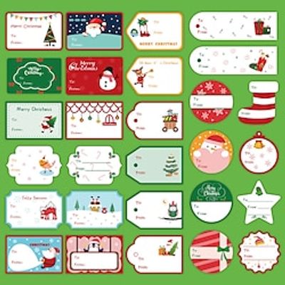 28Pcs/Set Christmas Gift Name Tags Present Seal Label Stickers Christmas Gift Package Decoration Handmade Gift Decoration miniinthebox 28Pcs/Set Christmas Gift Name Tags Present Seal Label Stickers Christmas Gift Package Decoration Handmade Gift Decoration miniinthebox