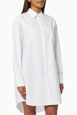 Ikonik Rhinestone Tunic Shirt in Cotton Poplin Ikonik Rhinestone Tunic Shirt in Cotton Poplin