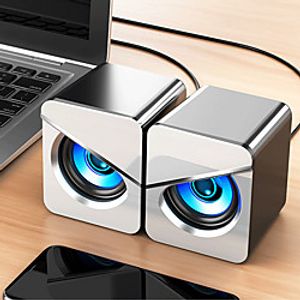 V-116 USB Wired Computer Speaker Bass Stereo Colorful LED Light Home Desktop For PC  Laptop  Mobile Phone  MP3  MP4  DVD Lightinthebox