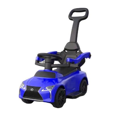 Megastar Lexus Style Pull And Pushing Bar Musical Kids Ride On 3 In 1 Deluxe Mega Car - Blue (UAE Delivery Only)