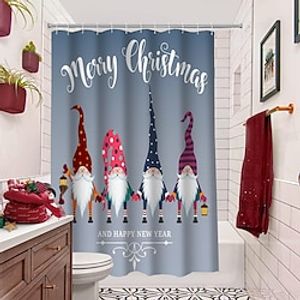Christmas Decoration Shower Curtain with Hooks Flamingo Bathroom Decor Waterproof Fabric Shower Curtain Set with12 Pack Plastic Hooks miniinthebox