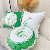 Spring New Product Pillowcase Short Plush Pearl Lace Throw Pillowcase Excluding Pillow Core Lily of the Valley Rural Refreshing Pillowcase Living Room Bedroom Sofa CushionCover Lightinthebox - thumbnail