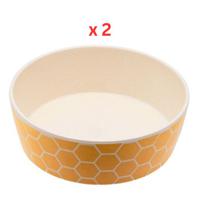 Beco Pets Save The Bees Bamboo Printed Dog Bowl Pack Of 2