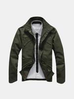 Men's Spring Fashion Stand Collar Jacket Slim Fit Casual Coat