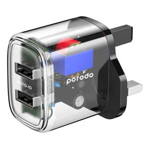 Porodo Dual Output Transparent Charger With 2.4A Auto ID Technology UK