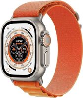 Apple Watch Ultra GPS + Cellular, 49mm, Titanium Case With Orange Alpine Loop, Large