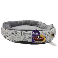 NutraPet Aahh Snuggly D50Xh15Cm Flannel Paw & Bones - Grey