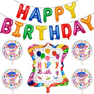 Large Birthday Color Striped Wave Point Birthday Balloon Set Children's Birthday Party Decoration Balloons Lightinthebox