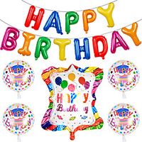 Large Birthday Color Striped Wave Point Birthday Balloon Set Children's Birthday Party Decoration Balloons Lightinthebox - thumbnail