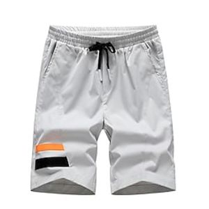 Men's Casual Shorts Shorts Cargo Shorts Pocket Elastic Waist Knee Length Pants Sports Outdoor Casual Micro-elastic Solid Color Breathable Outdoor Mid Waist White Black M L XL XXL 3XL / Summer miniinthebox