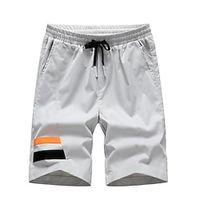 Men's Casual Shorts Shorts Cargo Shorts Pocket Elastic Waist Knee Length Pants Sports Outdoor Casual Micro-elastic Solid Color Breathable Outdoor Mid Waist White Black M L XL XXL 3XL / Summer miniinthebox - thumbnail