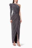 Metallic One-Shoulder Gown Metallic One-Shoulder Gown
