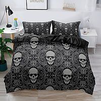Halloween Skull 3-Piece Duvet Cover Set Hotel Bedding Sets Comforter Cover with Soft Lightweight Thicken Fabric, Include 1 Duvet Cover, 2 Pillowcases for Double/Queen/King(1 Pillowcase for Twin/Single) miniinthebox Halloween Skull 3-Piece Duvet Cover Set Hotel Bedding Sets Comforter Cover with Soft Lightweight Thicken Fabric, Include 1 Duvet Cover, 2 Pillowcases for Double/Queen/King(1 Pillowcase for Twin/Single) miniinthebox