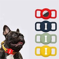 Phone Case For Apple AirTag Airtag Dog Collar AirTag Anti-lost Locator Tracker Solid Colored Silicone Lightinthebox - thumbnail