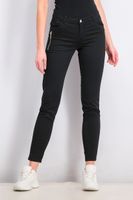 Womens Zippered Pocket Pants  Black - thumbnail