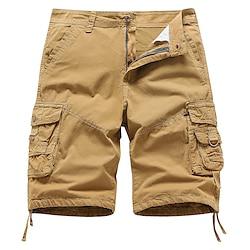 Men's Cargo Shorts Shorts Button Multi Pocket Plain Wearable Short Outdoor Daily Going out Fashion Classic Black Army Green Lightinthebox