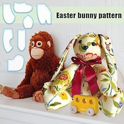 Memory Bunny Template Set, Memory Rabbit Manual Quilting Rulers and Templates, Memory Bear Pattern, Keepsake Bear, Easter Bunny Pattern Lightinthebox