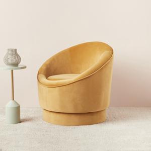 Velvet Upholstered Swivel Armchair