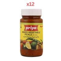 Priya Mixed Vegetable Pickle In Oil 300g Pack of 12