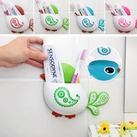 Multifunctional Bird Toothbrush Holder Suction Hooks For Bathroom Accessories