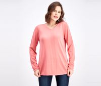 Womens Cotton Mixed-Knit Sweater  Pink Orchid - thumbnail