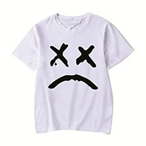 Men's Unisex Tee T shirt Hot Stamping Anime Graphic Prints Plus Size Lil peep Print Short Sleeve Casual Tops Cotton Basic Designer Big and Tall White Black Red Lightinthebox