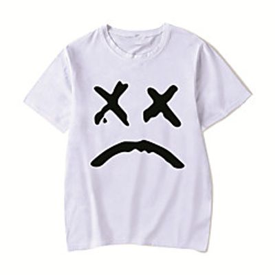 Men's Unisex Tee T shirt Hot Stamping Anime Graphic Prints Plus Size Lil peep Print Short Sleeve Casual Tops Cotton Basic Designer Big and Tall White Black Red Lightinthebox