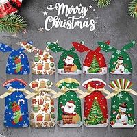 10/30/50pcs, Christmas Bundle Pocket Ribbon Drawstring Bag Rabbit Ears Gift Bag Packaging Bag Candy Bag, Christmas Decorations, Small Business Supplies, Food Packaging Bag, Packaging Bag miniinthebox - thumbnail