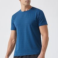 Men's T shirt Tee Gym Shirt Fitness Shirt Basketball Shirt Men Tops Crew Neck Short Sleeve Sports  Outdoor Vacation Going out Casual Daily Quick dry Sweat wicking Breathable Soft Plain Black White Lightinthebox - thumbnail