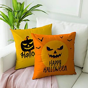 Halloween Double Side Cushion Cover 2PC Soft Decorative Square Throw Pillow Cover Cushion Case Pillowcase for Bedroom Livingroom Superior Quality Machine Washable Indoor Cushion for Sofa Couch Bed Chair miniinthebox