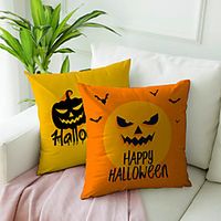 Halloween Double Side Cushion Cover 2PC Soft Decorative Square Throw Pillow Cover Cushion Case Pillowcase for Bedroom Livingroom Superior Quality Machine Washable Indoor Cushion for Sofa Couch Bed Chair miniinthebox - thumbnail