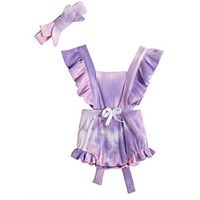 2 Pieces Baby Girls' Basic Patchwork Print Short Sleeve Regular Shorts Sets Blue Purple Blushing Pink miniinthebox - thumbnail