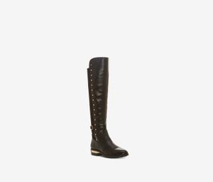 Womens Pelda Studded Knee High Boots  Black