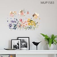 Flower Fairy Flower Butterfly Plant Wall Stickers Can Be Removed Living Room Bedroom Study Children's Room Home Decoration Background Wall Stickers miniinthebox - thumbnail
