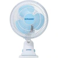 Sonashi 8inch 3 In 1 Clip, Desk & Wall Fan Blue-White - SF-8009C