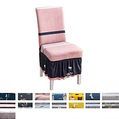 Pink Deer 1Pcs Chair Cover for Dining Room Chairs Covers High Back for Living Room Party Wedding Christmas Decoration miniinthebox
