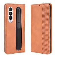 Phone Case For Samsung Galaxy Full Body Case Z Fold 3 Shockproof Magnetic Flip Solid Colored PU Leather miniinthebox Phone Case For Samsung Galaxy Full Body Case Z Fold 3 Shockproof Magnetic Flip Solid Colored PU Leather miniinthebox