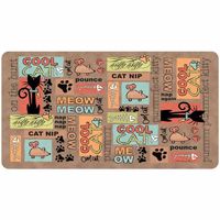 Drymate Brown Stripe Tan Paw Cat Litter Mat 28 X 36 Inches